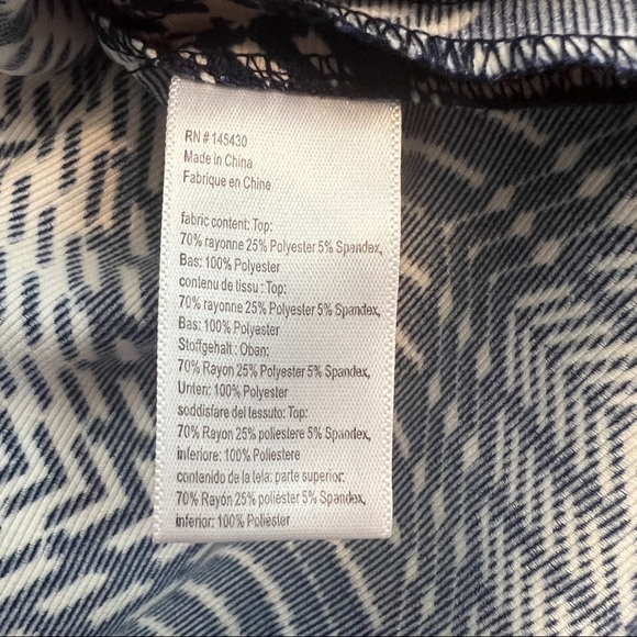 Anthropologie - Tabitha - Navy Bright Chevron Fit and Flare Dress - 2 - Picture 9 of 9